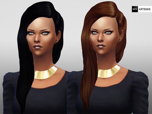  MissFortune Sims: Artemis hair in 6 colors