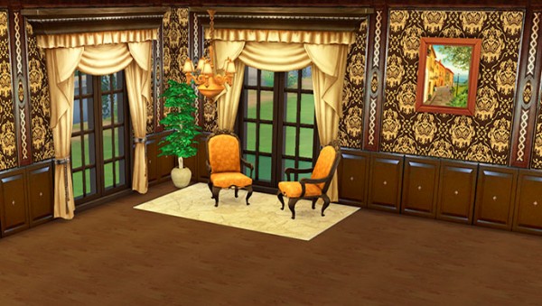  Sims Creativ: Country hall panels by HelleN
