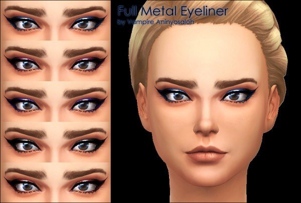  Mod The Sims: Full Metal Eyeliner 5 colors by Vampire aninyosaloh