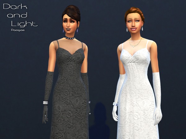  The Sims Resource: Dark&Light dress by Paogae