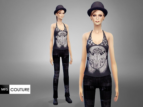  MissFortune Sims: Urban Fashion Set top and pants set