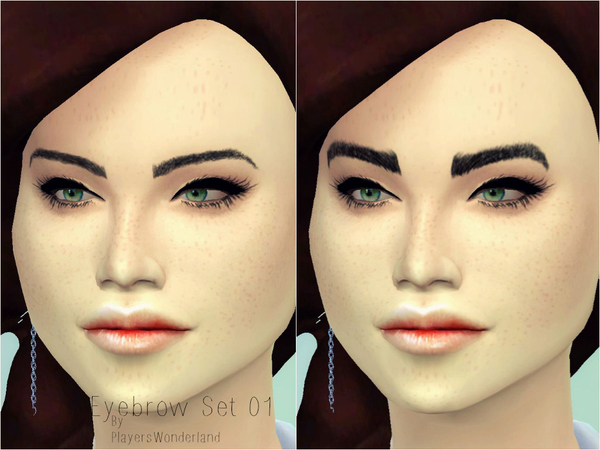  The Sims Resource: Eyebrow Set 01 by PlayersWonderland