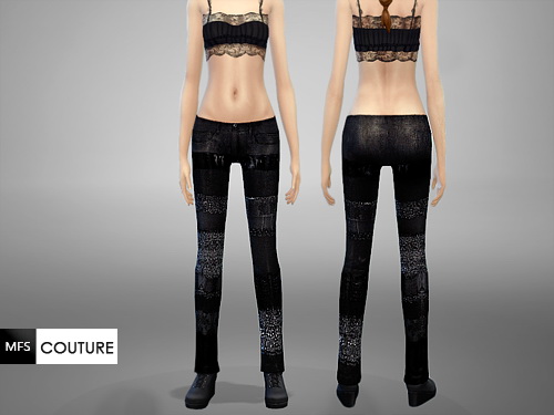  MissFortune Sims: Urban Fashion Set top and pants set