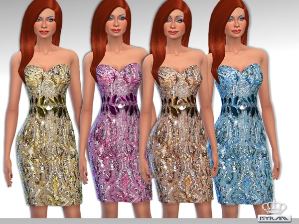  The Sims Resource: Sequin Dress ZM by EsyraM