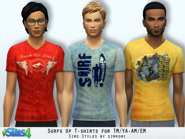  The Sims Resource: Cuffed Jeans and Surfer Tee Shirt Set by Simromi
