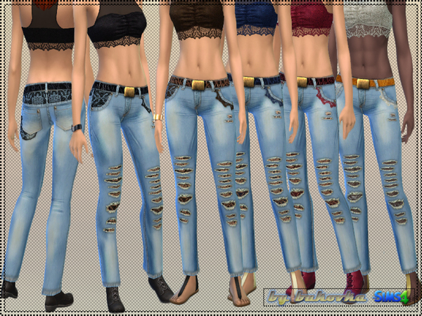  The Sims Resource: Lace set  top and jeans by Bukovka