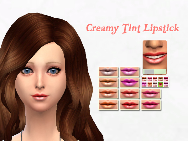  The Sims Resource: Creamy tint lipstick by Sakura Phan