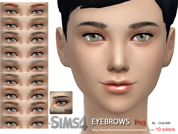  The Sims Resource: WM thesims4 Eyebrows F03 by S Club