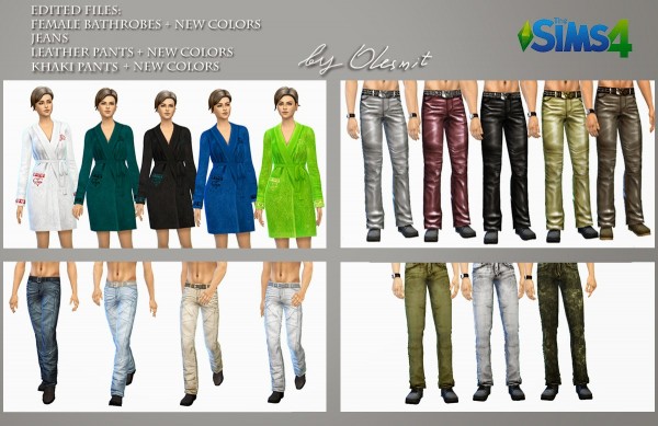  OleSims: Edited bathrobes, jeans and leather pants