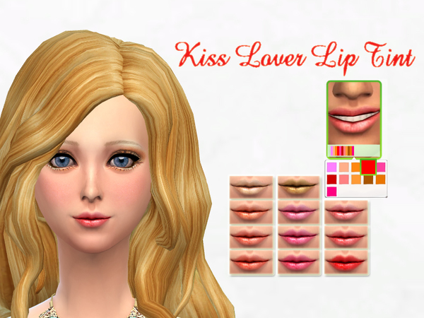 The Sims Resource: Kiss lover Lip Tint by SakuraPhan