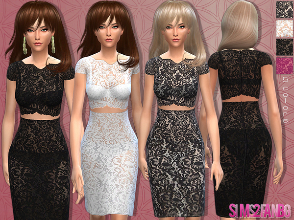  The Sims Resource: Lace outfit 12 by Sims2fanbg