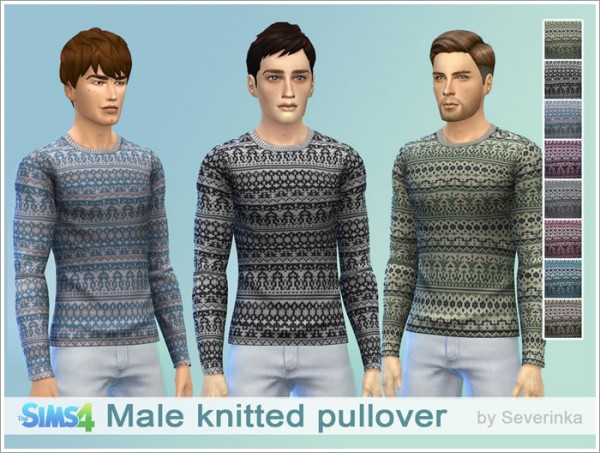  Sims by Severinka: Male knitted pullover