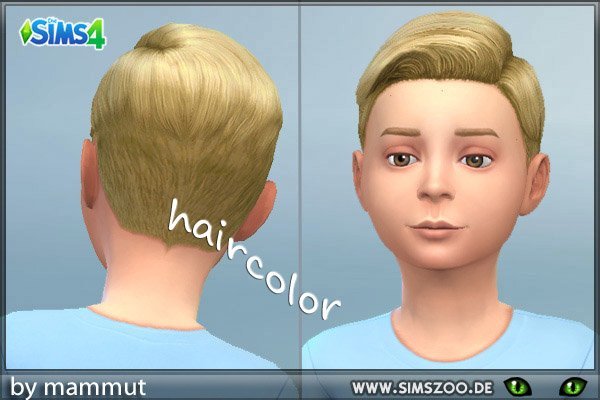 Blackys Sims 4 Zoo: Short Preppy Combed Blonde hairstyle