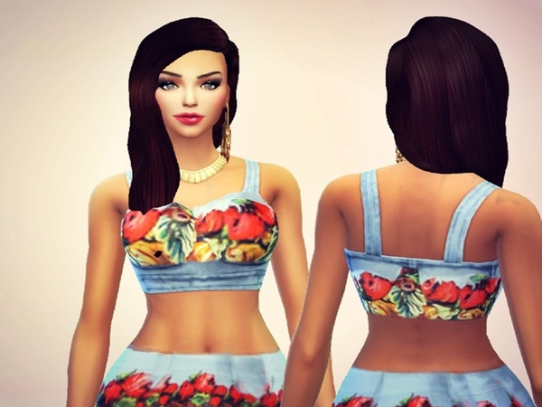 The Sims Resource: D&G Outfit Skirt and Top by Baarbiie GiirL