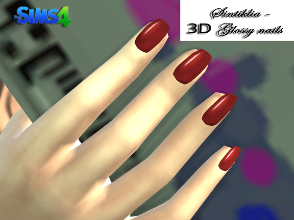  The Sims Resource: 3D Glossy Nails by Sintiklia