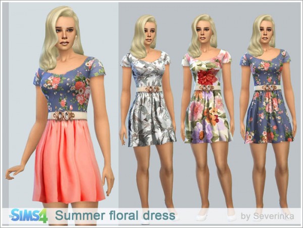 Sims by Severinka: Summer floral dress • Sims 4 Downloads