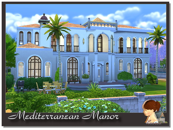  The Sims Resource: Mediterranean Manor residential home by Evanell