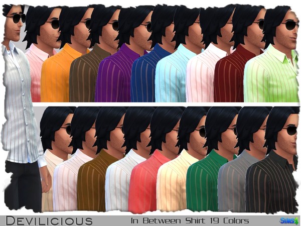  The Sims Resource: In Between Shirt for Males by Devilicious