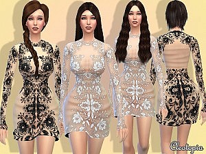 The Sims Resource: Flowing Voile Dress by lillka • Sims 4 Downloads