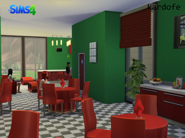  The Sims Resource: Red Cafe community lot by Kardofe