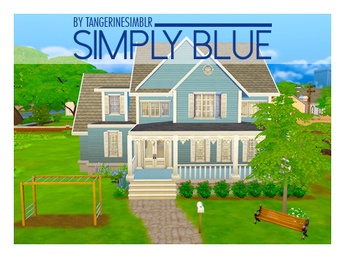  Sims Fans: Simply blue residential house by tangerine simblr