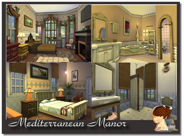  The Sims Resource: Mediterranean Manor residential home by Evanell
