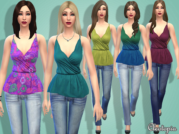  The Sims Resource: Casual Mix&Match Set top and jeans by Cleotopia