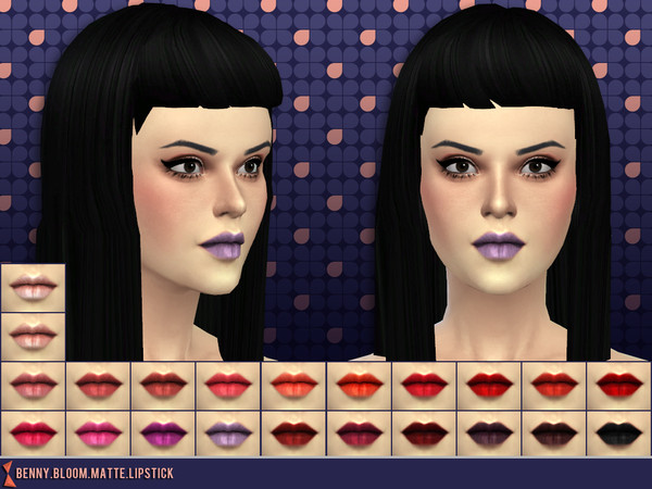  The Sims Resource: Matte Lipstick by benny bloom