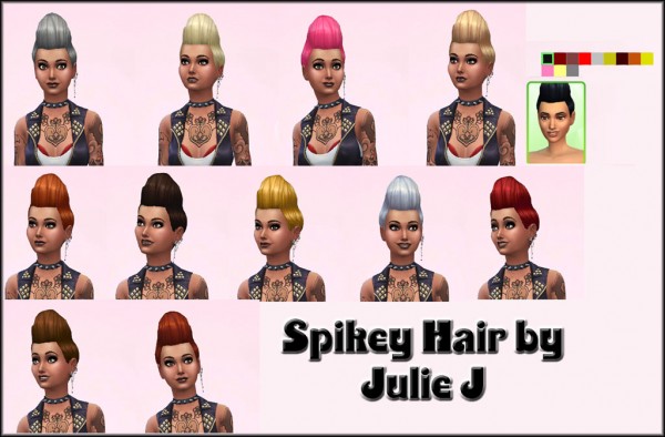  Mod The Sims: Pompadour Spikey Made Bigger hairstyle by JulieJ