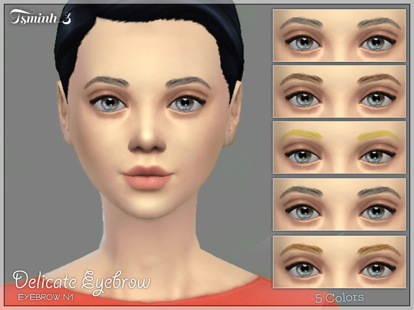  The Sims Resource: Delicate Eyebrow by tsminh 3