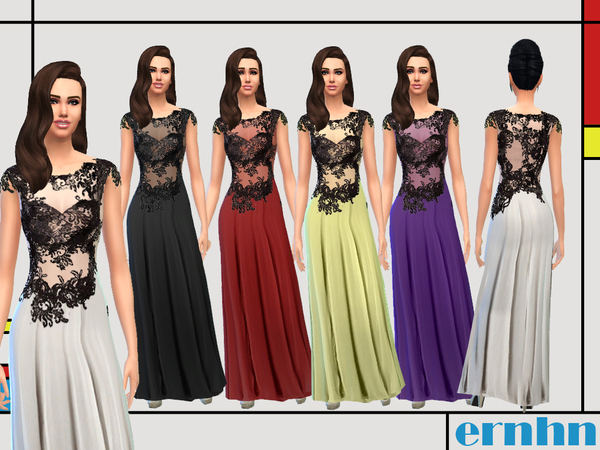  The Sims Resource: Laced Gown by Ernhn