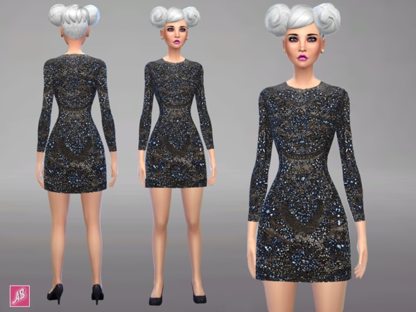  The Sims Resource: Embellished Mini Dress by Alexandra Sine