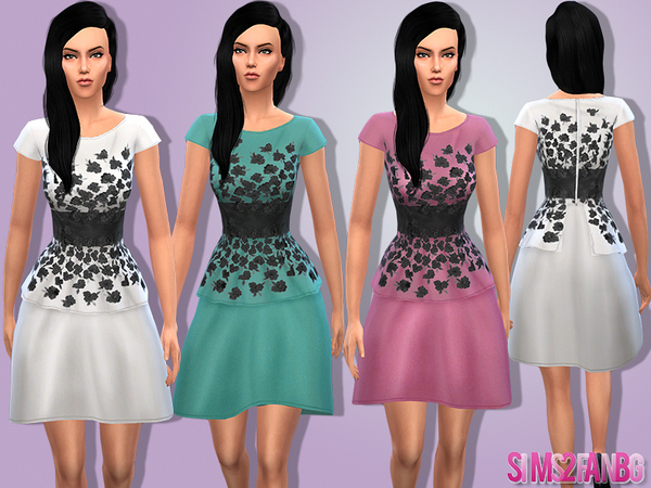  The Sims Resource: Female floral dress by Sims2fanbg