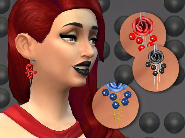  The Sims Resource: Charming Rose earrings by Kiolometro