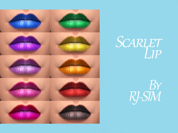  The Sims Resource: Scarlet Lipstick by RJ SIM
