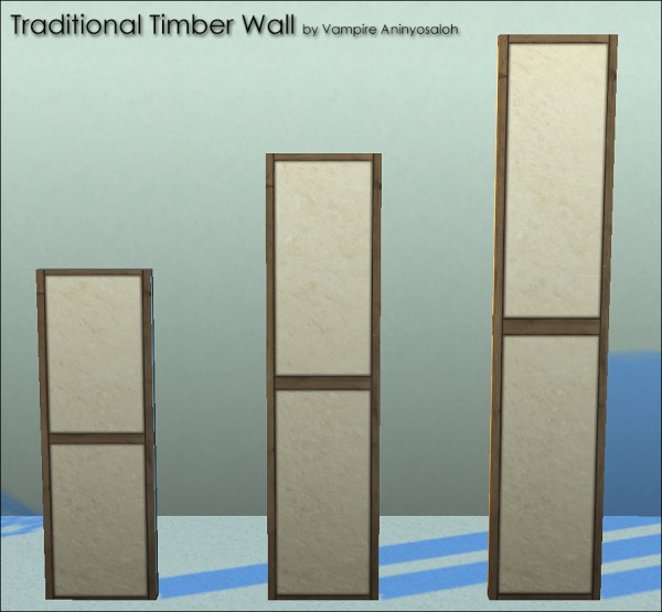  Mod The Sims: Traditional Timber Wall 5 colors by Vampire aninyosaloh