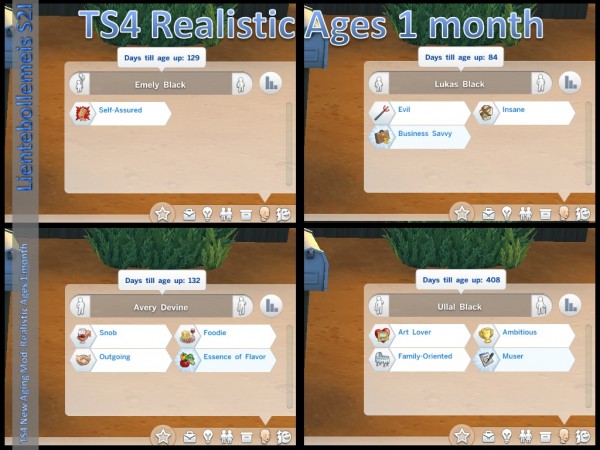  Mod The Sims: New Aging Mod: Realistic Ages 1 Month by lientebollemeis