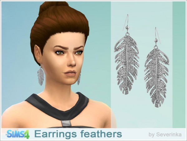  Sims by Severinka: Earrings feathers