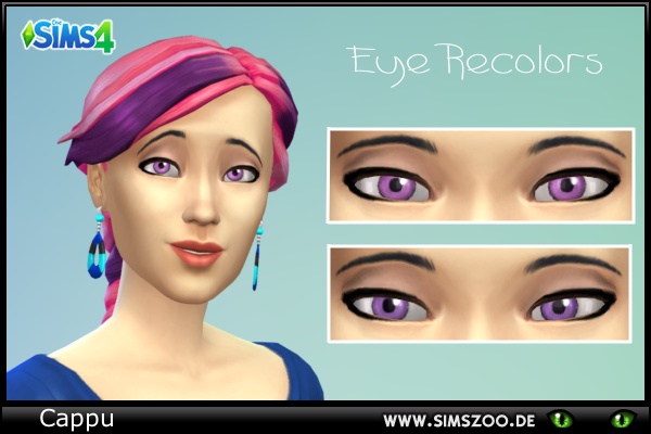  Blackys Sims 4 Zoo: 2 Eye Recolor Lila Pink