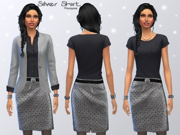  The Sims Resource: Silver skirt  by Paogae