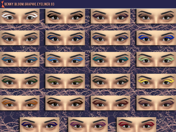  The Sims Resource: Graphic Eyeliner Set by benny bloom