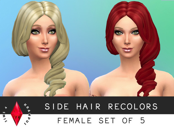 The Sims Resource: Side Hair Recolors Set of 5 