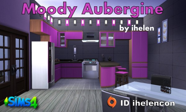 Ihelen Sims: Kitchen Moody Aubergine by ihelen