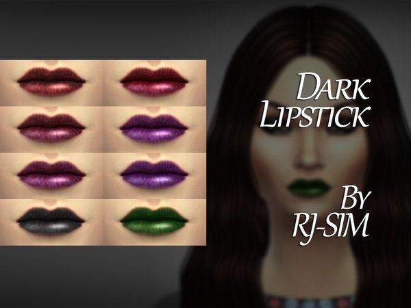  The Sims Resource: Dark Lipstick by RJ SIM