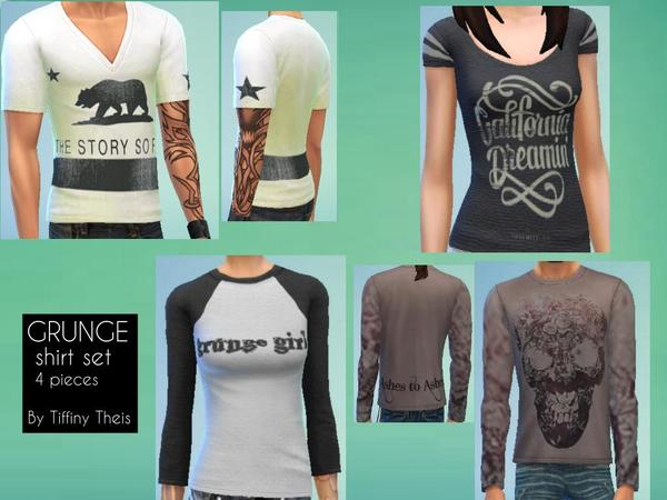  The Sims Resource: Grunge Shirt Set by tiffybee