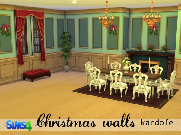  The Sims Resource: Christmas walls by Kardofe