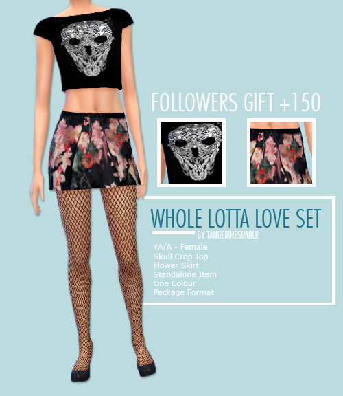  Sims Fans: Whole Lotta Love Set 150 Followers Gift by Tangerine Simblr