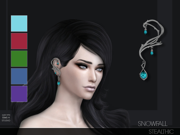  The Sims Resource: Snowfall Ear Cuff by Stealthic