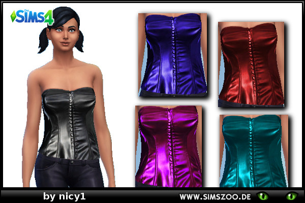  Blackys Sims 4 Zoo: Leder O1 corset by nicy1
