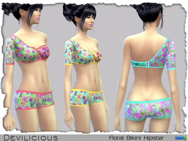  The Sims Resource: Floral Bikini Set by Devilicious